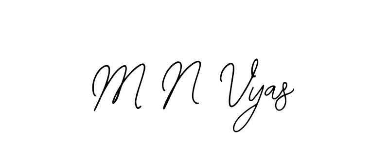 Bearetta-2O07w is a professional signature style that is perfect for those who want to add a touch of class to their signature. It is also a great choice for those who want to make their signature more unique. Get M N Vyas name to fancy signature for free. M N Vyas signature style 12 images and pictures png