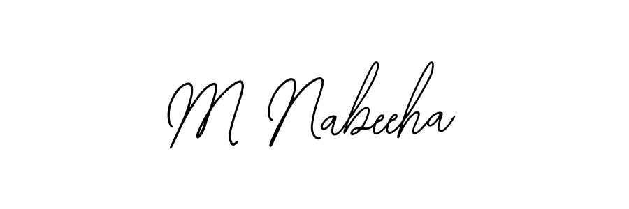 How to make M Nabeeha name signature. Use Bearetta-2O07w style for creating short signs online. This is the latest handwritten sign. M Nabeeha signature style 12 images and pictures png