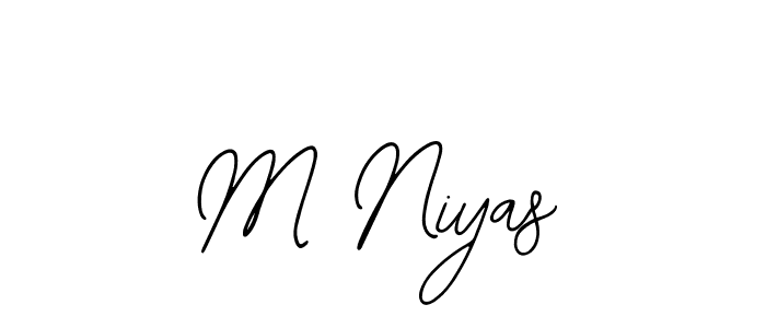 Design your own signature with our free online signature maker. With this signature software, you can create a handwritten (Bearetta-2O07w) signature for name M Niyas. M Niyas signature style 12 images and pictures png