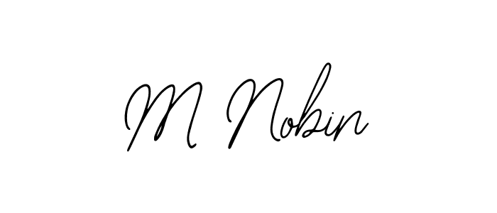 The best way (Bearetta-2O07w) to make a short signature is to pick only two or three words in your name. The name M Nobin include a total of six letters. For converting this name. M Nobin signature style 12 images and pictures png