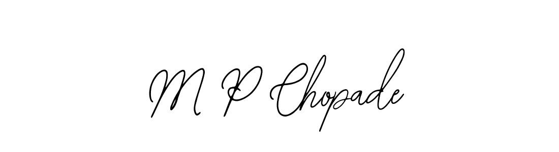 Bearetta-2O07w is a professional signature style that is perfect for those who want to add a touch of class to their signature. It is also a great choice for those who want to make their signature more unique. Get M P Chopade name to fancy signature for free. M P Chopade signature style 12 images and pictures png