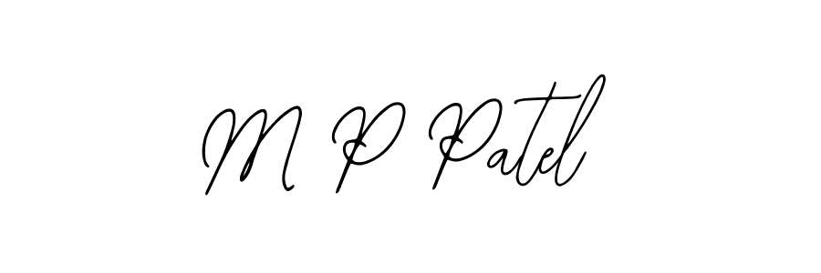 if you are searching for the best signature style for your name M P Patel. so please give up your signature search. here we have designed multiple signature styles  using Bearetta-2O07w. M P Patel signature style 12 images and pictures png