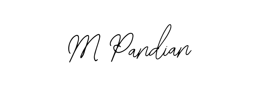 The best way (Bearetta-2O07w) to make a short signature is to pick only two or three words in your name. The name M Pandian include a total of six letters. For converting this name. M Pandian signature style 12 images and pictures png