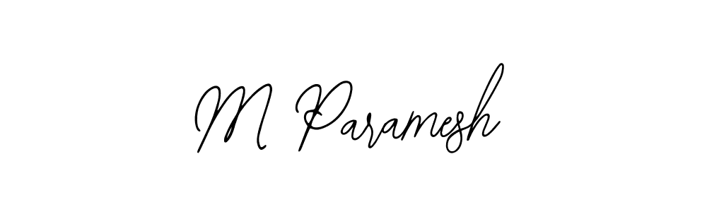 How to make M Paramesh name signature. Use Bearetta-2O07w style for creating short signs online. This is the latest handwritten sign. M Paramesh signature style 12 images and pictures png