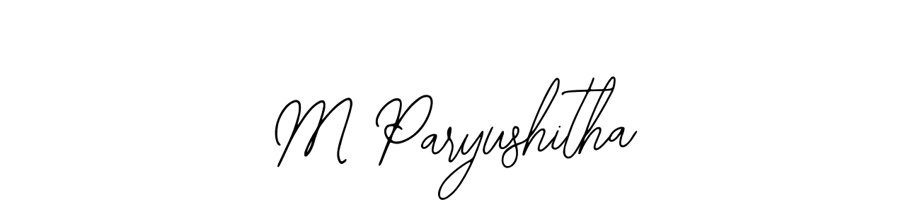 It looks lik you need a new signature style for name M Paryushitha. Design unique handwritten (Bearetta-2O07w) signature with our free signature maker in just a few clicks. M Paryushitha signature style 12 images and pictures png