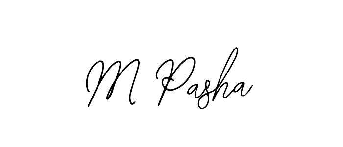 How to make M Pasha name signature. Use Bearetta-2O07w style for creating short signs online. This is the latest handwritten sign. M Pasha signature style 12 images and pictures png