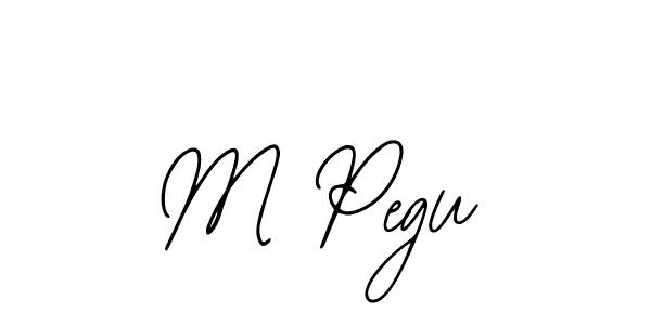 Use a signature maker to create a handwritten signature online. With this signature software, you can design (Bearetta-2O07w) your own signature for name M Pegu. M Pegu signature style 12 images and pictures png