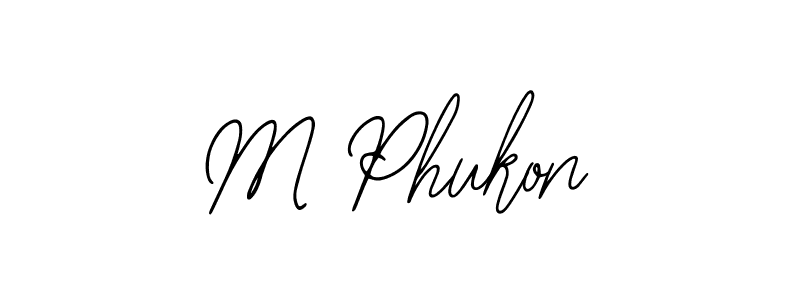 Design your own signature with our free online signature maker. With this signature software, you can create a handwritten (Bearetta-2O07w) signature for name M Phukon. M Phukon signature style 12 images and pictures png