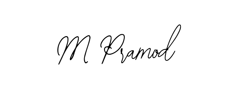 The best way (Bearetta-2O07w) to make a short signature is to pick only two or three words in your name. The name M Pramod include a total of six letters. For converting this name. M Pramod signature style 12 images and pictures png