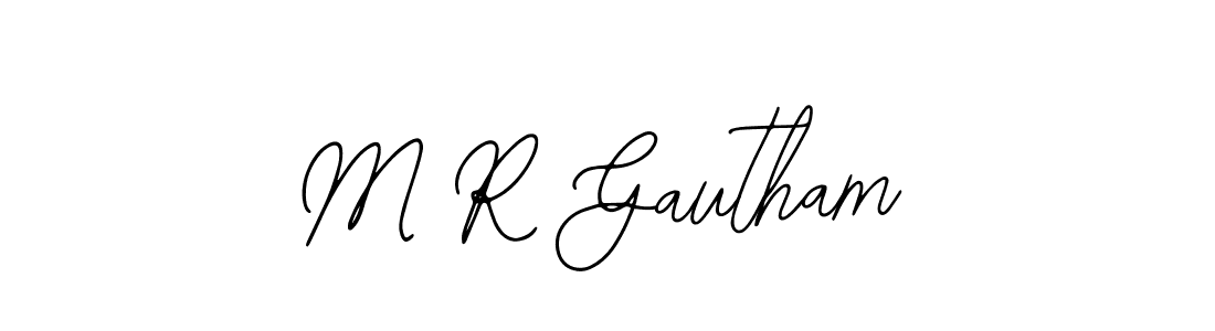 The best way (Bearetta-2O07w) to make a short signature is to pick only two or three words in your name. The name M R Gautham include a total of six letters. For converting this name. M R Gautham signature style 12 images and pictures png