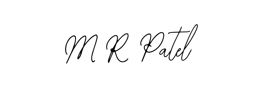 The best way (Bearetta-2O07w) to make a short signature is to pick only two or three words in your name. The name M R Patel include a total of six letters. For converting this name. M R Patel signature style 12 images and pictures png