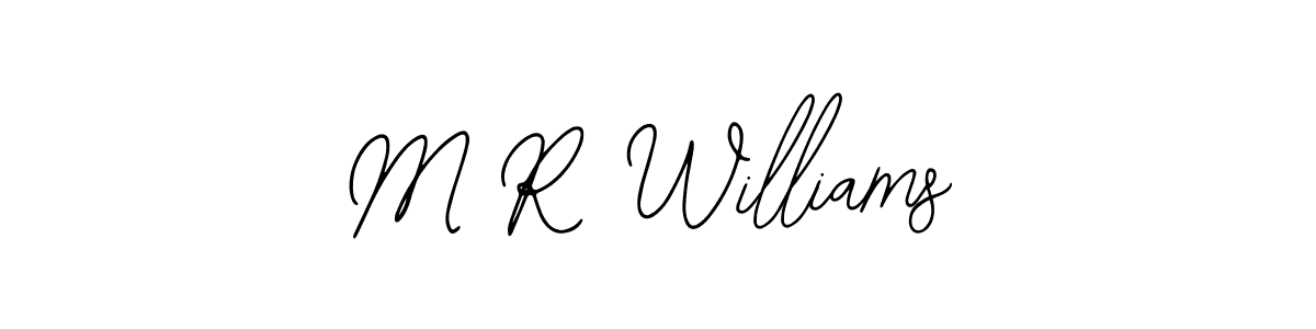 if you are searching for the best signature style for your name M R Williams. so please give up your signature search. here we have designed multiple signature styles  using Bearetta-2O07w. M R Williams signature style 12 images and pictures png