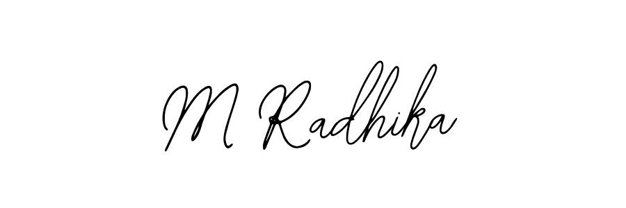 You should practise on your own different ways (Bearetta-2O07w) to write your name (M Radhika) in signature. don't let someone else do it for you. M Radhika signature style 12 images and pictures png