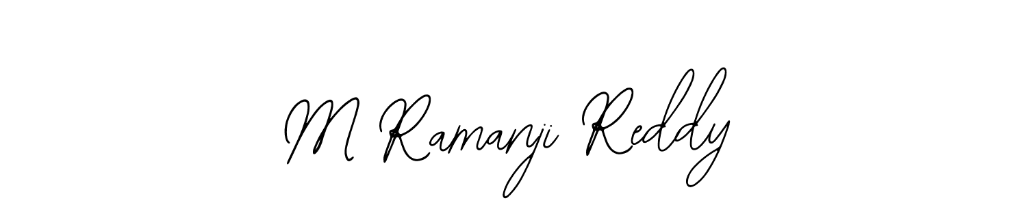 How to make M Ramanji Reddy name signature. Use Bearetta-2O07w style for creating short signs online. This is the latest handwritten sign. M Ramanji Reddy signature style 12 images and pictures png