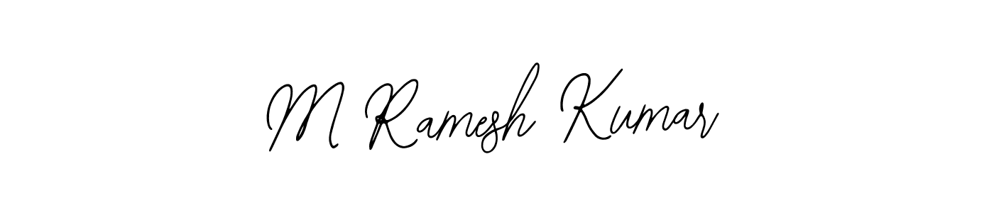 Use a signature maker to create a handwritten signature online. With this signature software, you can design (Bearetta-2O07w) your own signature for name M Ramesh Kumar. M Ramesh Kumar signature style 12 images and pictures png