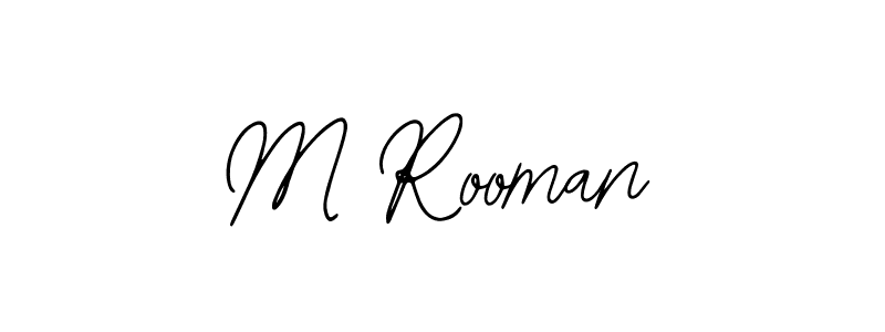 The best way (Bearetta-2O07w) to make a short signature is to pick only two or three words in your name. The name M Rooman include a total of six letters. For converting this name. M Rooman signature style 12 images and pictures png