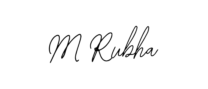 How to make M Rubha name signature. Use Bearetta-2O07w style for creating short signs online. This is the latest handwritten sign. M Rubha signature style 12 images and pictures png