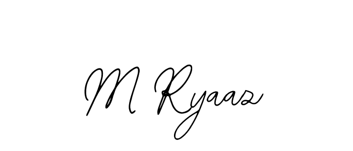 Use a signature maker to create a handwritten signature online. With this signature software, you can design (Bearetta-2O07w) your own signature for name M Ryaaz. M Ryaaz signature style 12 images and pictures png