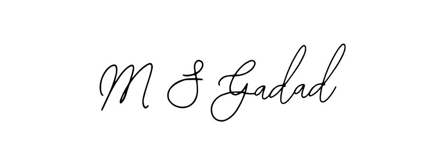 How to make M S Gadad name signature. Use Bearetta-2O07w style for creating short signs online. This is the latest handwritten sign. M S Gadad signature style 12 images and pictures png