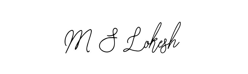 How to Draw M S Lokesh signature style? Bearetta-2O07w is a latest design signature styles for name M S Lokesh. M S Lokesh signature style 12 images and pictures png