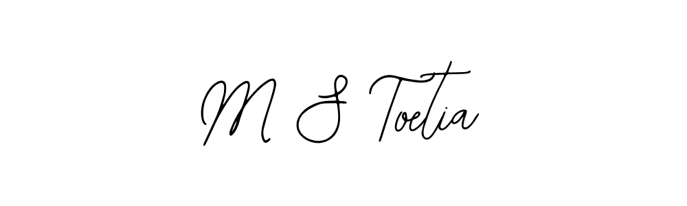 How to make M S Toetia name signature. Use Bearetta-2O07w style for creating short signs online. This is the latest handwritten sign. M S Toetia signature style 12 images and pictures png