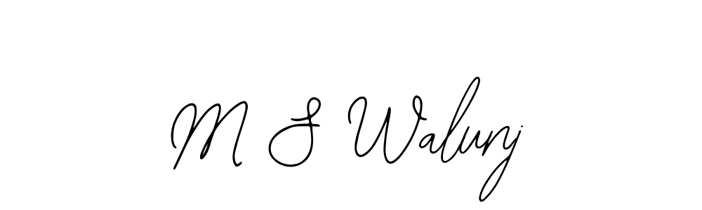 Also You can easily find your signature by using the search form. We will create M S Walunj name handwritten signature images for you free of cost using Bearetta-2O07w sign style. M S Walunj signature style 12 images and pictures png