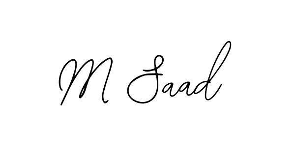 The best way (Bearetta-2O07w) to make a short signature is to pick only two or three words in your name. The name M Saad include a total of six letters. For converting this name. M Saad signature style 12 images and pictures png