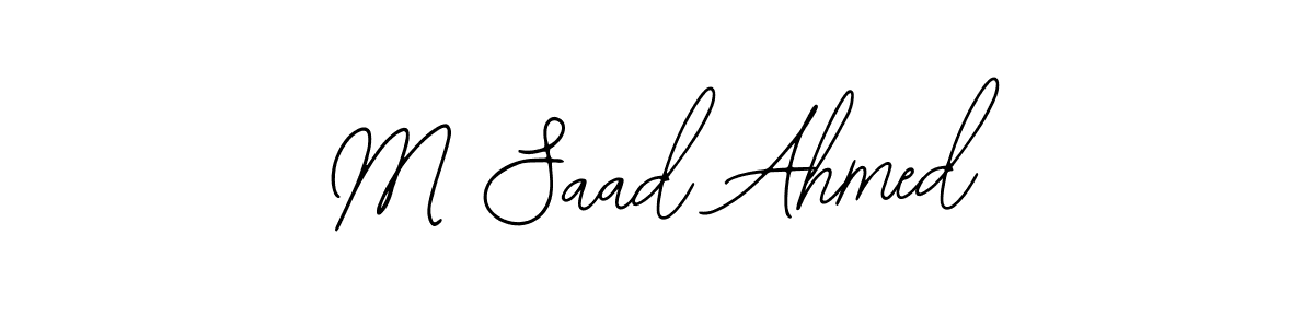 How to make M Saad Ahmed name signature. Use Bearetta-2O07w style for creating short signs online. This is the latest handwritten sign. M Saad Ahmed signature style 12 images and pictures png