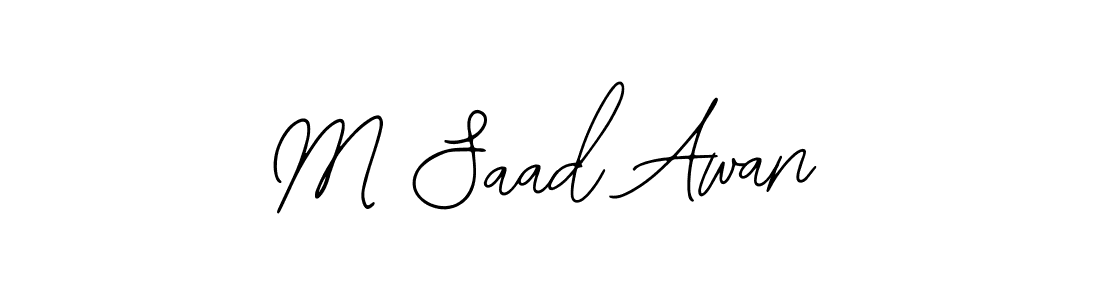 if you are searching for the best signature style for your name M Saad Awan. so please give up your signature search. here we have designed multiple signature styles  using Bearetta-2O07w. M Saad Awan signature style 12 images and pictures png