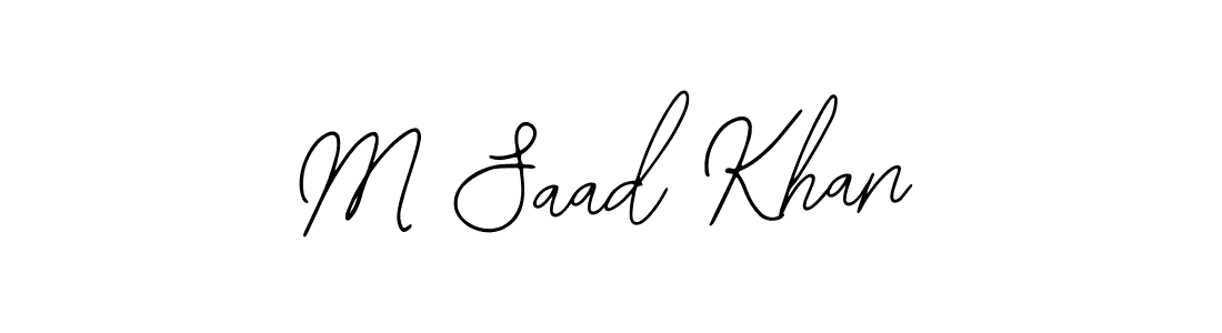 The best way (Bearetta-2O07w) to make a short signature is to pick only two or three words in your name. The name M Saad Khan include a total of six letters. For converting this name. M Saad Khan signature style 12 images and pictures png