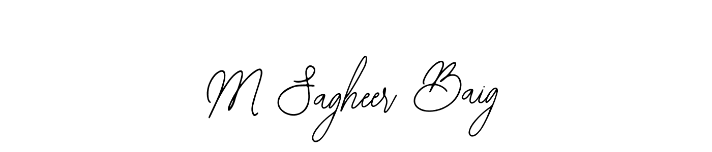 How to make M Sagheer Baig name signature. Use Bearetta-2O07w style for creating short signs online. This is the latest handwritten sign. M Sagheer Baig signature style 12 images and pictures png