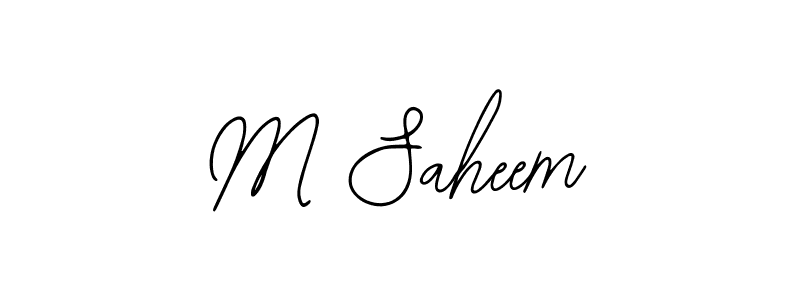 Design your own signature with our free online signature maker. With this signature software, you can create a handwritten (Bearetta-2O07w) signature for name M Saheem. M Saheem signature style 12 images and pictures png