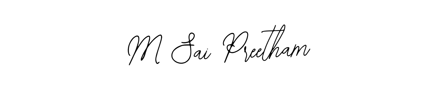 Create a beautiful signature design for name M Sai Preetham. With this signature (Bearetta-2O07w) fonts, you can make a handwritten signature for free. M Sai Preetham signature style 12 images and pictures png
