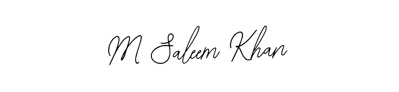 Use a signature maker to create a handwritten signature online. With this signature software, you can design (Bearetta-2O07w) your own signature for name M Saleem Khan. M Saleem Khan signature style 12 images and pictures png