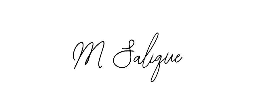 Design your own signature with our free online signature maker. With this signature software, you can create a handwritten (Bearetta-2O07w) signature for name M Salique. M Salique signature style 12 images and pictures png