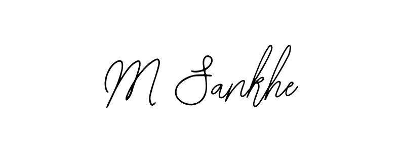 You should practise on your own different ways (Bearetta-2O07w) to write your name (M Sankhe) in signature. don't let someone else do it for you. M Sankhe signature style 12 images and pictures png