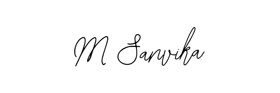 Use a signature maker to create a handwritten signature online. With this signature software, you can design (Bearetta-2O07w) your own signature for name M Sanvika. M Sanvika signature style 12 images and pictures png
