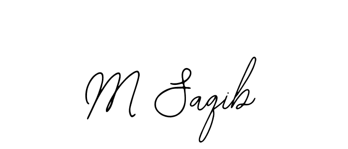 How to make M Saqib name signature. Use Bearetta-2O07w style for creating short signs online. This is the latest handwritten sign. M Saqib signature style 12 images and pictures png