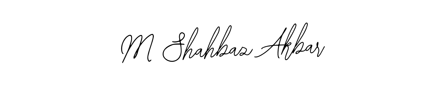 How to make M Shahbaz Akbar name signature. Use Bearetta-2O07w style for creating short signs online. This is the latest handwritten sign. M Shahbaz Akbar signature style 12 images and pictures png