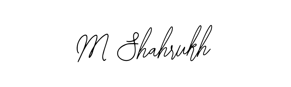 How to make M Shahrukh name signature. Use Bearetta-2O07w style for creating short signs online. This is the latest handwritten sign. M Shahrukh signature style 12 images and pictures png