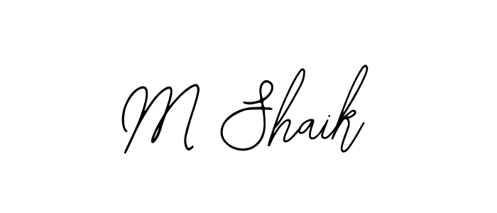 How to make M Shaik name signature. Use Bearetta-2O07w style for creating short signs online. This is the latest handwritten sign. M Shaik signature style 12 images and pictures png