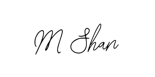 How to make M Shan name signature. Use Bearetta-2O07w style for creating short signs online. This is the latest handwritten sign. M Shan signature style 12 images and pictures png