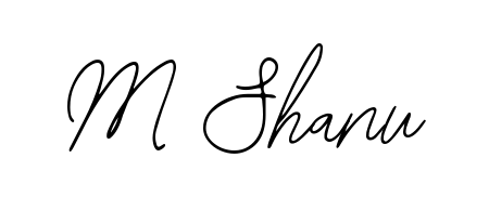 A timeless handwritten aesthetic for M Shanu. The Bearetta-2O07w font gives your signature a handcrafted feel with natural curves. M Shanu signature style 12 images and pictures png