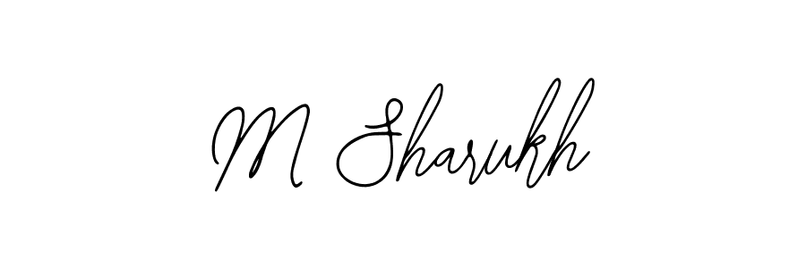 How to make M Sharukh name signature. Use Bearetta-2O07w style for creating short signs online. This is the latest handwritten sign. M Sharukh signature style 12 images and pictures png