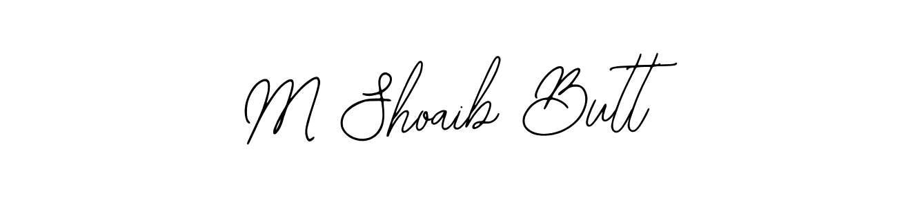 How to make M Shoaib Butt name signature. Use Bearetta-2O07w style for creating short signs online. This is the latest handwritten sign. M Shoaib Butt signature style 12 images and pictures png