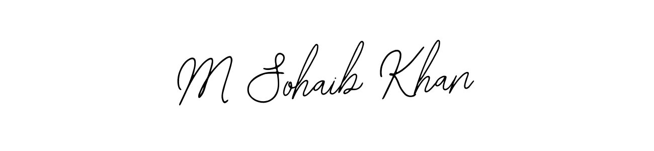 How to make M Sohaib Khan name signature. Use Bearetta-2O07w style for creating short signs online. This is the latest handwritten sign. M Sohaib Khan signature style 12 images and pictures png