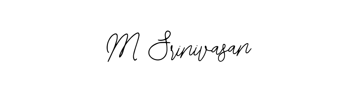 How to make M Srinivasan name signature. Use Bearetta-2O07w style for creating short signs online. This is the latest handwritten sign. M Srinivasan signature style 12 images and pictures png