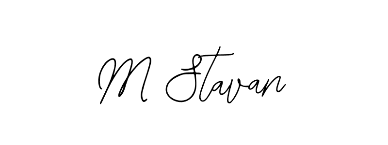 How to make M Stavan name signature. Use Bearetta-2O07w style for creating short signs online. This is the latest handwritten sign. M Stavan signature style 12 images and pictures png