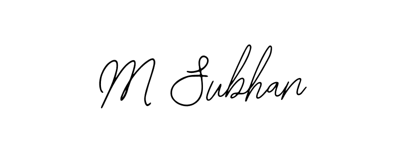 Bearetta-2O07w is a professional signature style that is perfect for those who want to add a touch of class to their signature. It is also a great choice for those who want to make their signature more unique. Get M Subhan name to fancy signature for free. M Subhan signature style 12 images and pictures png