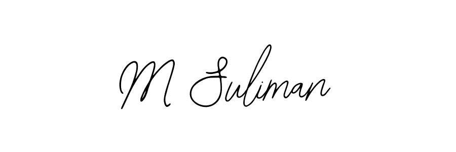Bearetta-2O07w is a professional signature style that is perfect for those who want to add a touch of class to their signature. It is also a great choice for those who want to make their signature more unique. Get M Suliman name to fancy signature for free. M Suliman signature style 12 images and pictures png
